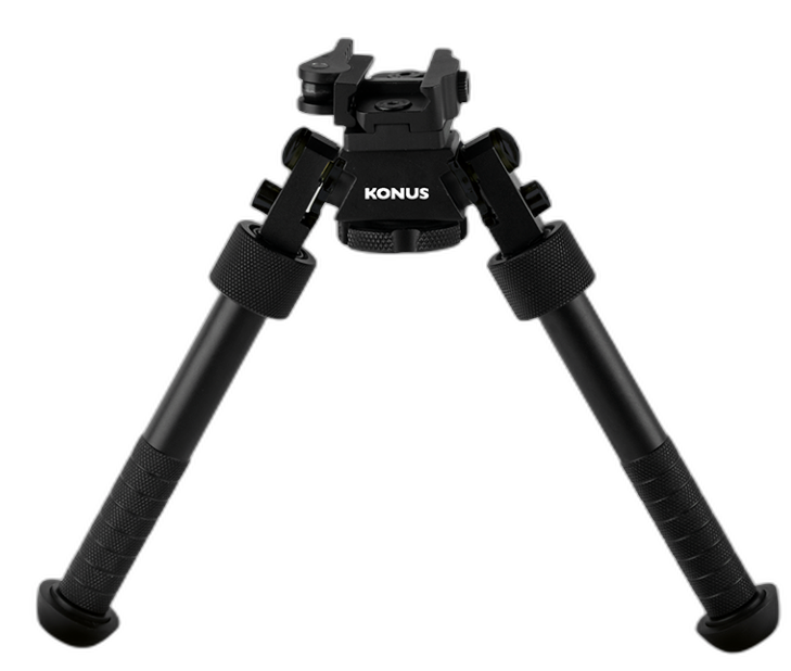 Konus Bipod-T kompakt gevärsben i svart matt aluminium med Picatinny-fäste, fällbara och förlängningsbara ben