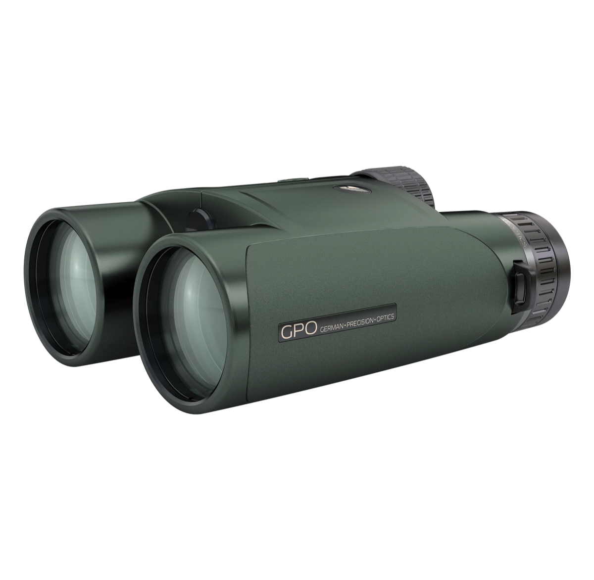 GPO RANGEGUIDE 3400 10x50 – snedvy framifrån med 50 mm objektiv och mätknappar