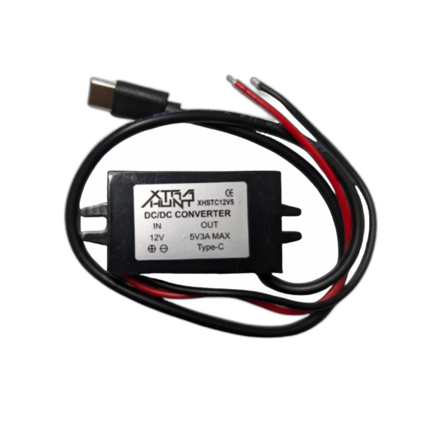 Xtrahunt Spänningsomvandlare 12V → 5V USB-C – stepdown för viltkameror