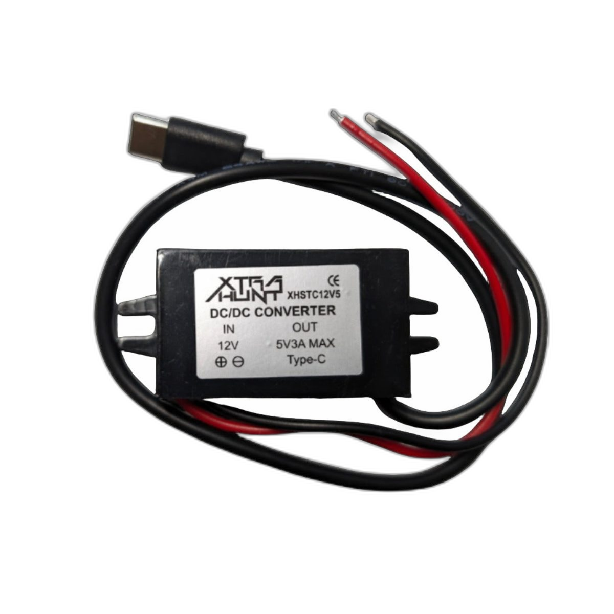 Xtrahunt Spänningsomvandlare 12V → 5V USB-C – stepdown för viltkameror